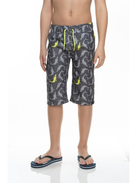 Sam 73 Šedé chlapčenské vzorované plavky SAM 73