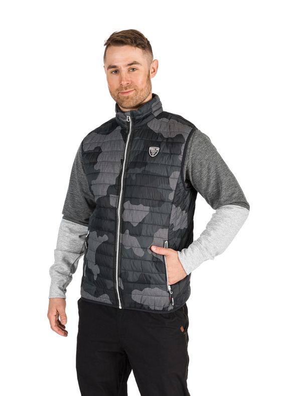 Sam 73 Tmavosivá pánska vzorovaná vesta SAM 73