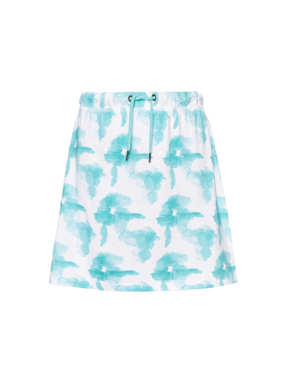 Sam 73 Biela a tyrkysová dievčenská vzorovaná sukňa SAM 73