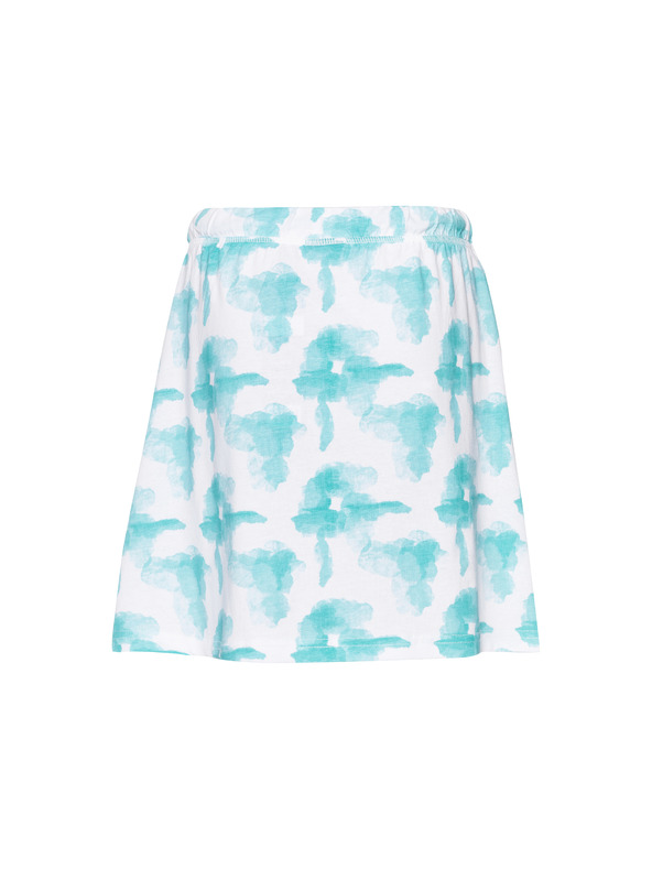 Sam 73 Biela a tyrkysová dievčenská vzorovaná sukňa SAM 73