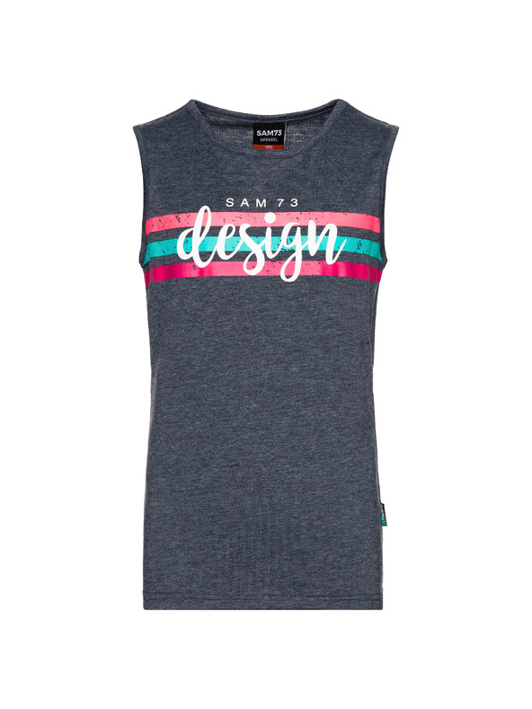 Sam 73 Tmavomodré dievčenské tielko s potlačou SAM 73