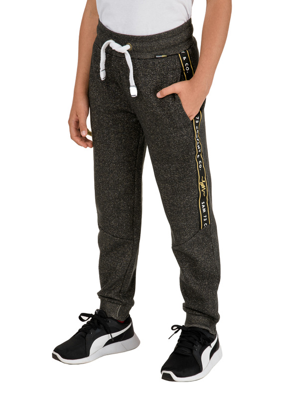 Sam 73 Šedé dievčenské pruhované tepláky so šerpou SAM 73 Lexi