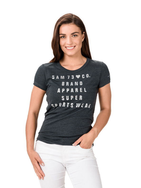 Sam 73 Tmavosivé dámske tričko s potlačou SAM 73 Penny