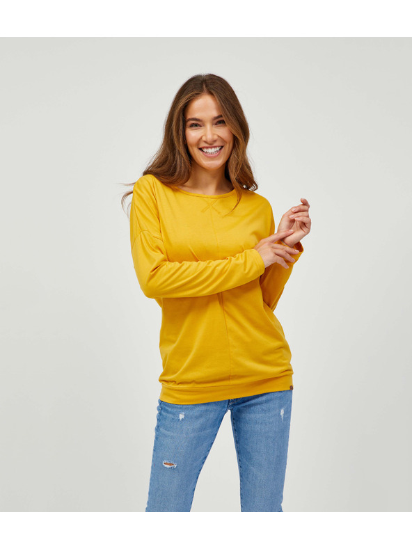 Sam 73 Žlté dámske základné tričko s dlhým rukávom SAM 73 Azuka