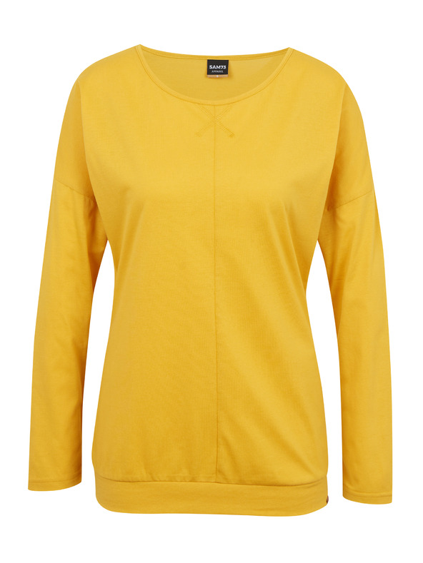 Sam 73 Žlté dámske základné tričko s dlhým rukávom SAM 73 Azuka