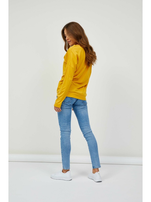 Sam 73 Žlté dámske základné tričko s dlhým rukávom SAM 73 Azuka