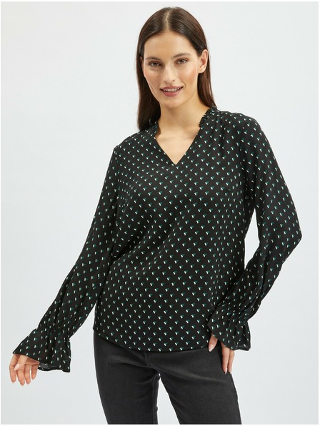 Orsay Čierna dámska vzorovaná blúzka ORSAY