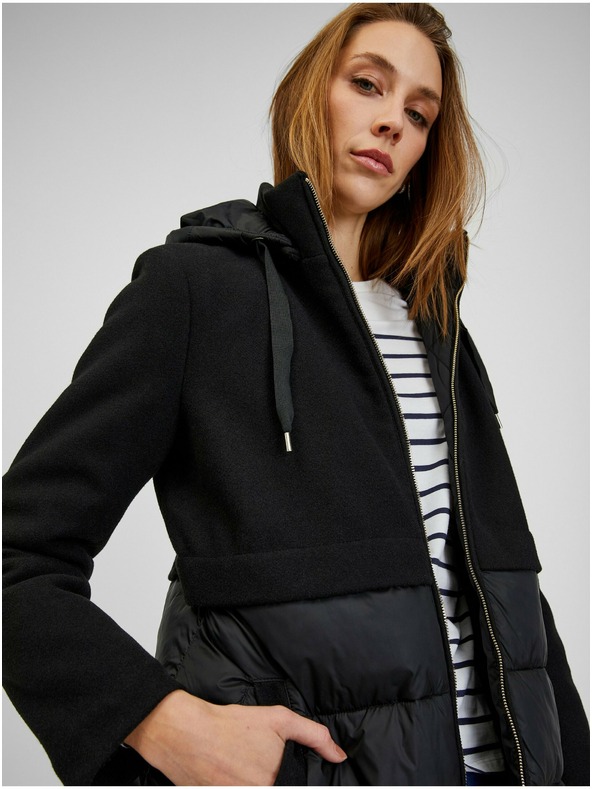 Orsay Čierny dámsky prešívaný kabát ORSAY Selina