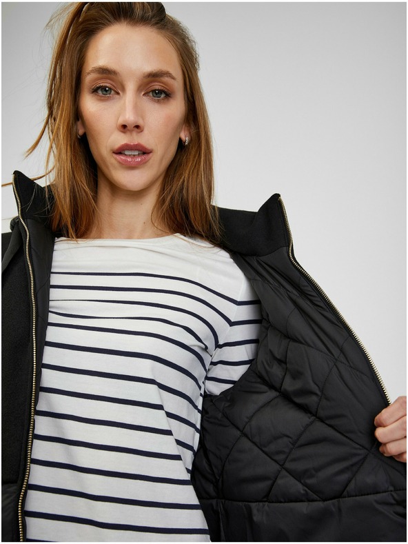 Orsay Čierny dámsky prešívaný kabát ORSAY Selina