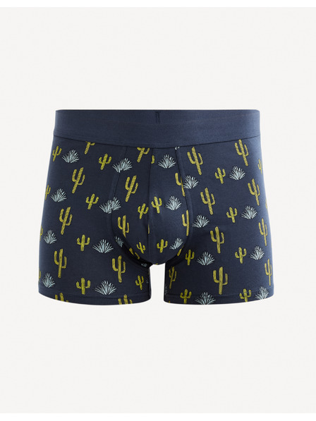 Celio Tmavomodré pánske vzorované boxerky Celio Gibocactus