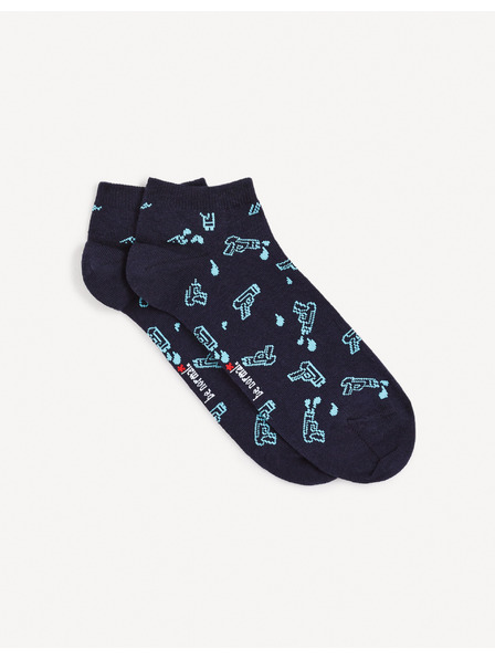 Celio Tmavomodré pánske vzorované ponožky Celio Gisomistol