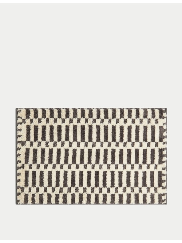 Marks & Spencer Rýchloschnúca bavlnená podložka do kúpeľa s geometrickým motívom Marks & Spencer sivá