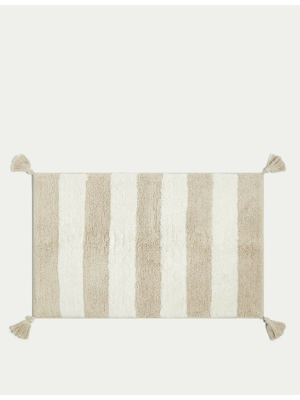 Marks & Spencer Kúpeľová rohožka z čistej bavlny s pruhmi Marks & Spencer béžová