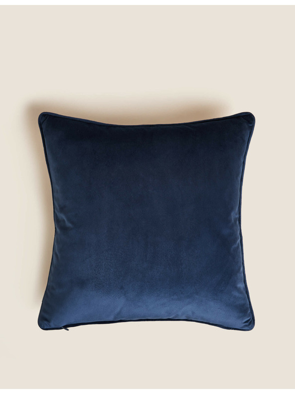 Marks & Spencer Zamatový vankúš s vtáčikmi Marks & Spencer námorná modrá