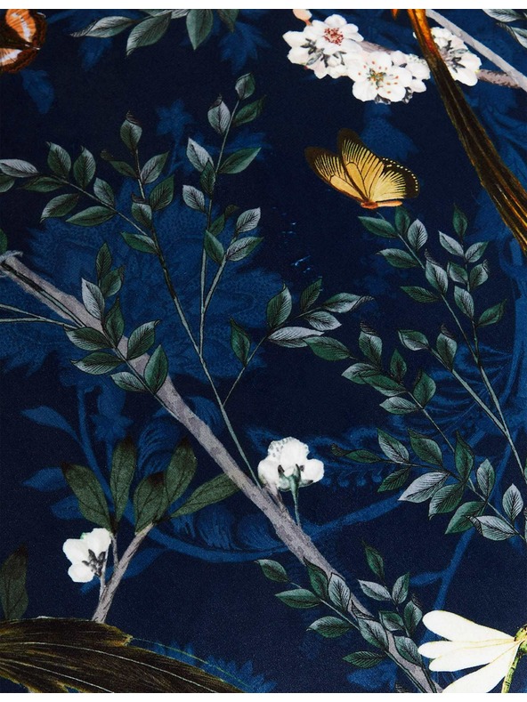 Marks & Spencer Zamatový vankúš s vtáčikmi Marks & Spencer námorná modrá