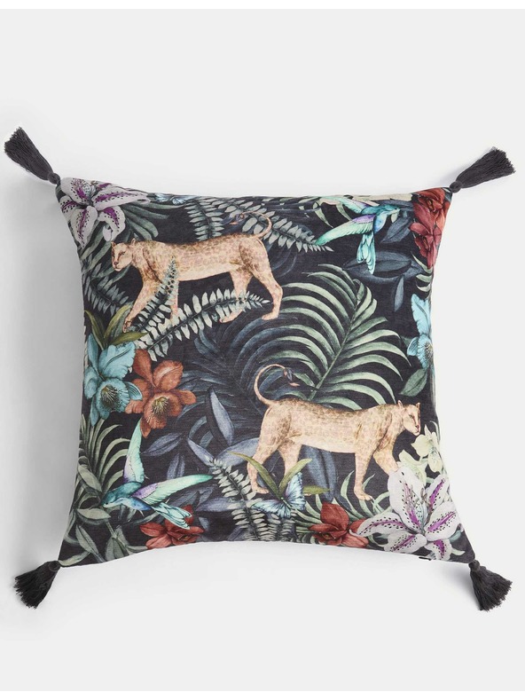 Marks & Spencer Šenilový vankúš s leopardím vzorom Marks & Spencer námornícka modrá