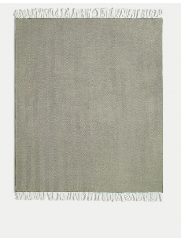 Marks & Spencer Prehoz na posteľ so vzorom rybej kosti Marks & Spencer zelený