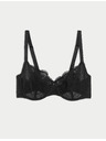 Marks & Spencer Balkónová podprsenka Jasmine s kosticami a čipkou, veľ. A–E Marks & Spencer čierna