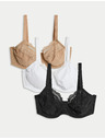 Marks & Spencer Podprsenky so zmenšujúcim efektom, kostícami a plnými košíčkami, 3 ks, veľ. C-H Marks & Spencer čierna