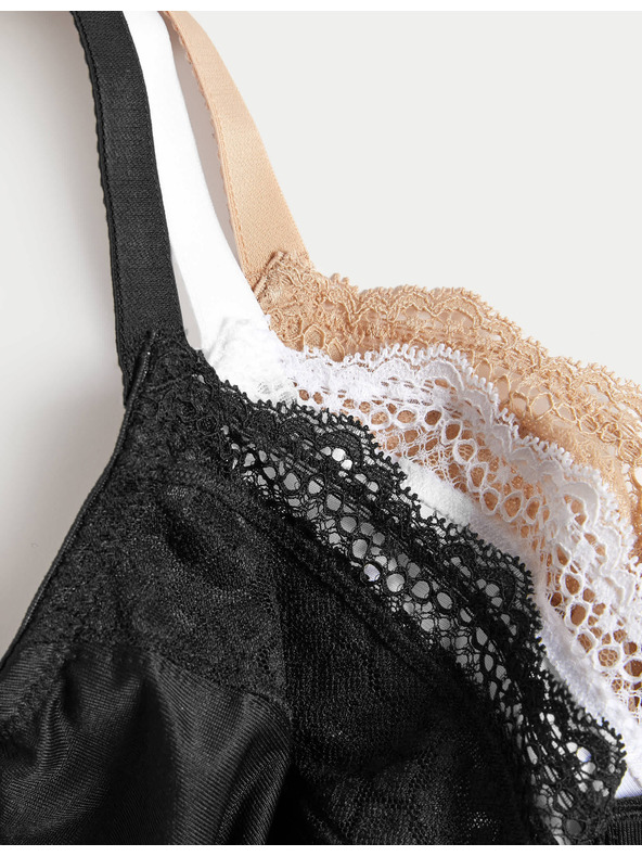 Marks & Spencer Podprsenky so zmenšujúcim efektom, kostícami a plnými košíčkami, 3 ks, veľ. C-H Marks & Spencer čierna