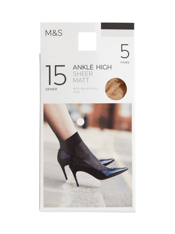 Marks & Spencer Balenie 5 párov nepriehľadných ponožiek, 15 DEN Marks & Spencer béžová