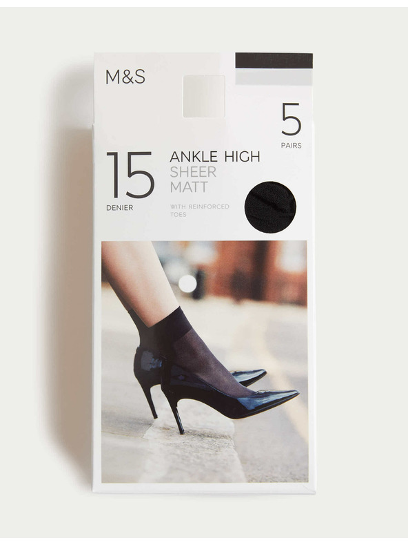 Marks & Spencer Balenie 5 párov nepriehľadných ponožiek, 15 DEN Marks & Spencer čierna