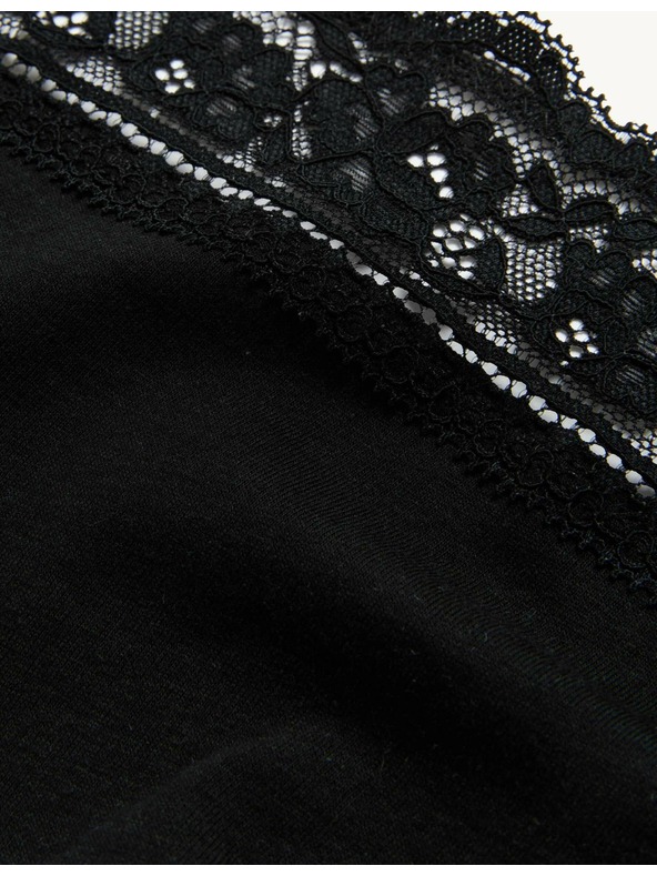 Marks & Spencer Bavlnené nohavičky s vysokým strihom a lycrou, 5 balení Marks & Spencer čierne