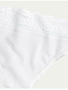 Marks & Spencer Bavlnené čipkované nohavičky s lycrou, 5 balení Marks & Spencer biele