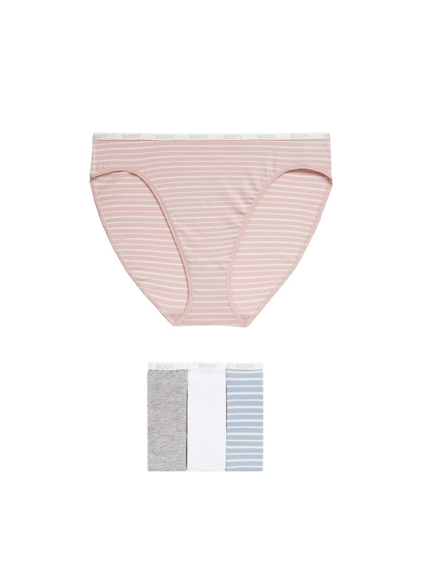 Marks & Spencer Vysoko vykrojené nohavičky s vysokým podielom bavlny Supima, 4 ks Marks & Spencer modrá