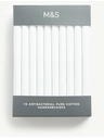 Marks & Spencer 10 kusov antibakteriálnych vreckoviek z čistej bavlny so sanitárnym povrchom® Marks & Spencer biela