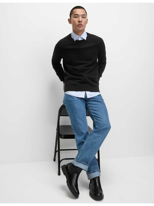 Marks & Spencer Sveter z čistej bavlny, s výstrihom ku krku Marks & Spencer čierna