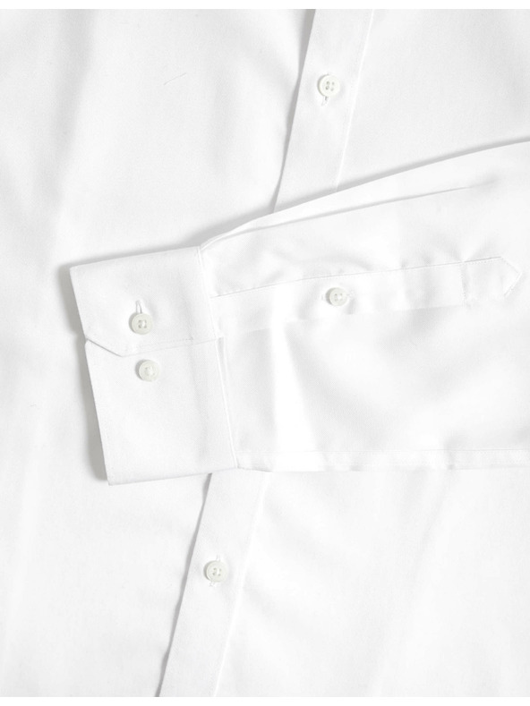 Marks & Spencer Bavlnená košeľa úzkeho strihu s nežehliaceou úpravou Marks & Spencer biela