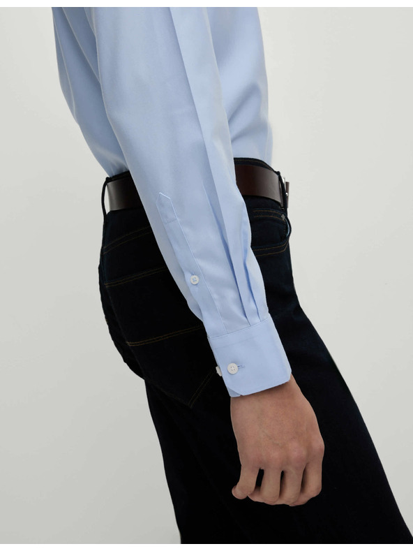 Marks & Spencer Košeľa z bavlny klasického strihu s nežehliaceou úpravou Marks & Spencer modrá