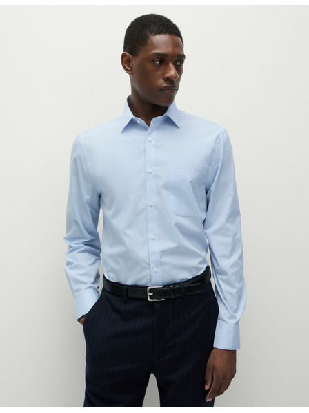 Marks & Spencer Košeľa úzkeho strihu zo zmesi bavlny, 3 ks Marks & Spencer modrá