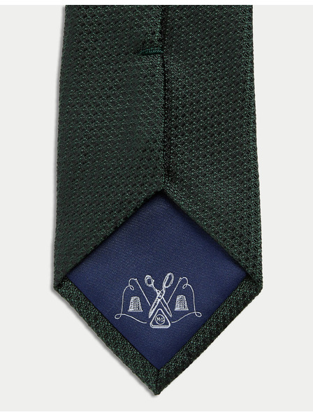 Marks & Spencer 100 % hodvábna kravata s textúrou Marks & Spencer zelená