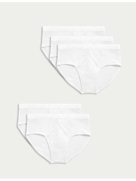 Marks & Spencer Bavlnené slipy, 5 ks Marks & Spencer biela