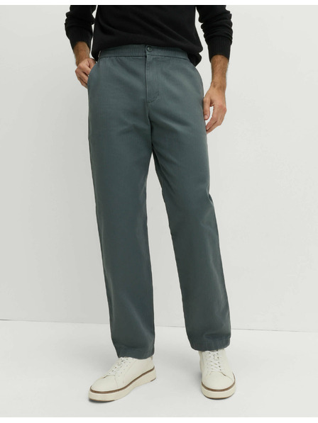 Marks & Spencer Nohavice so vzorom rybacej kosti, z čistej bavlny Marks & Spencer zelená