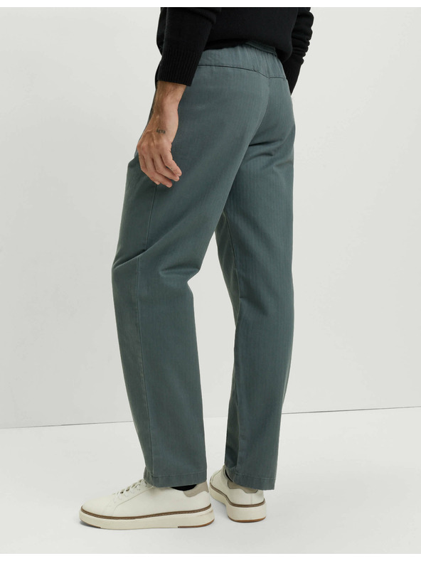 Marks & Spencer Nohavice so vzorom rybacej kosti, z čistej bavlny Marks & Spencer zelená