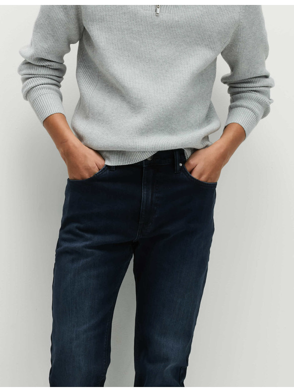 Marks & Spencer Strečové úzke nohavice chinos Marks & Spencer námornícka modrá