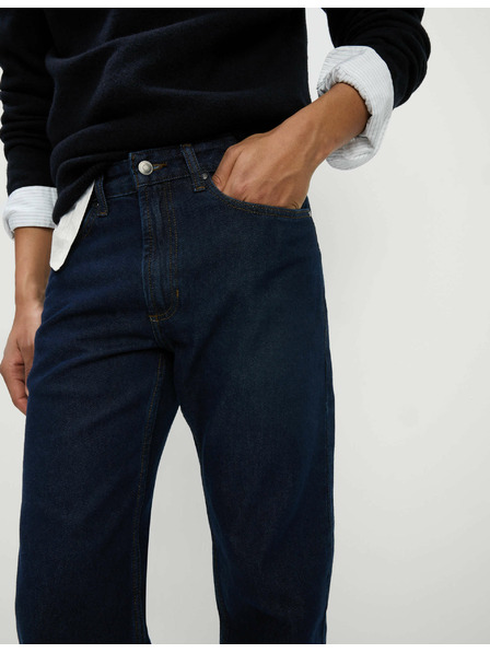 Marks & Spencer Hladké džínsy rovného strihu, z čistej bavlny Marks & Spencer námorná modrá