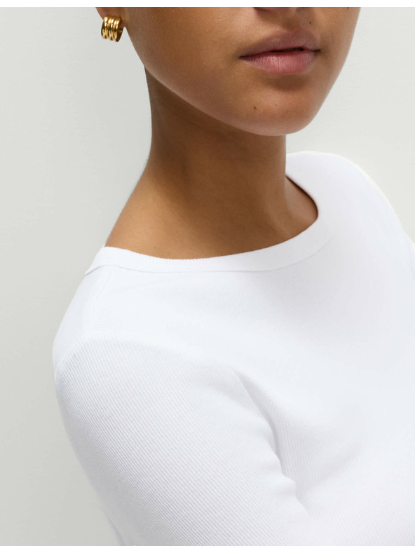 Marks & Spencer Žebrovaný top s vysokým podielom bavlny Marks & Spencer biela