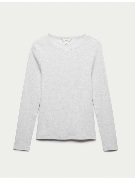 Marks & Spencer Žebrovaný top s vysokým podielom bavlny Marks & Spencer sivá