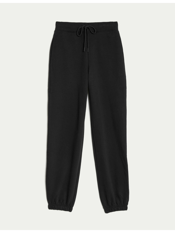 Marks & Spencer Tepláky s manžetami, s vysokým podielom bavlny a sťahovacou šnúrkou Marks & Spencer čierna