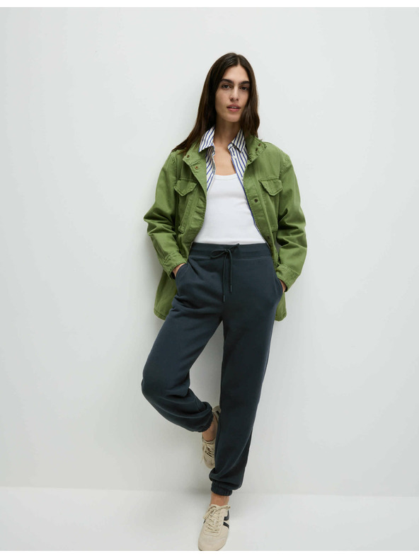 Marks & Spencer Tepláky s manžetami, s vysokým podielom bavlny a sťahovacou šnúrkou Marks & Spencer námorná modrá