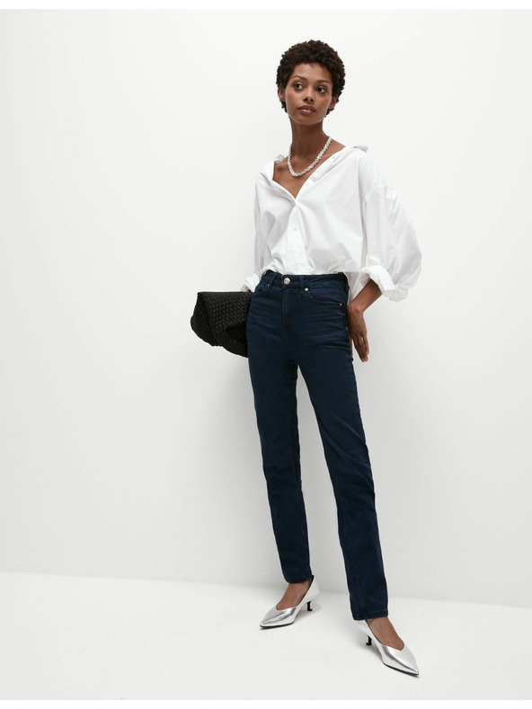 Marks & Spencer Modré elastické džínsy s rovnými nohavicami Marks & Spencer Sienna