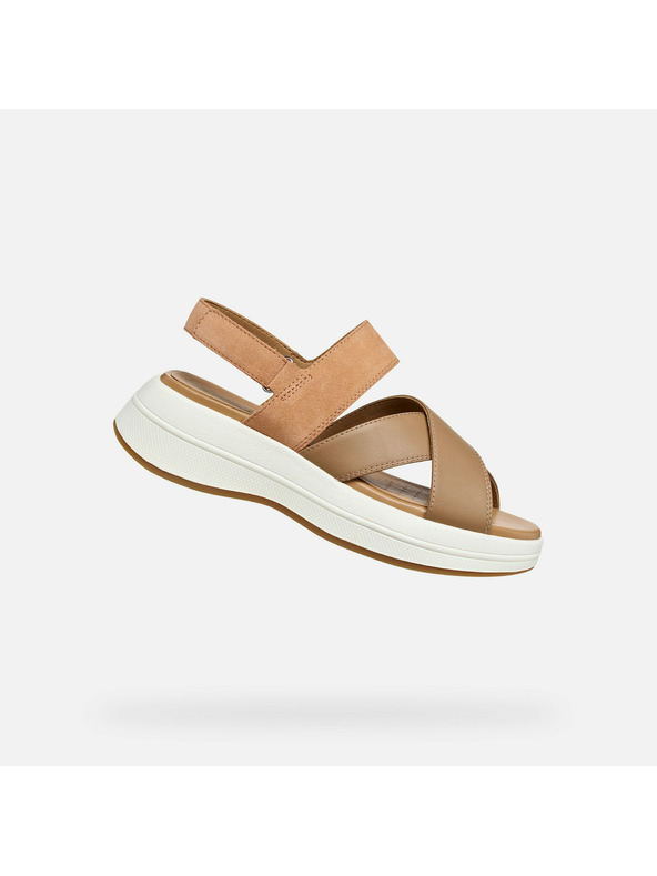 Geox Hnedé dámske sandále Geox Spherica Ecub-3 S