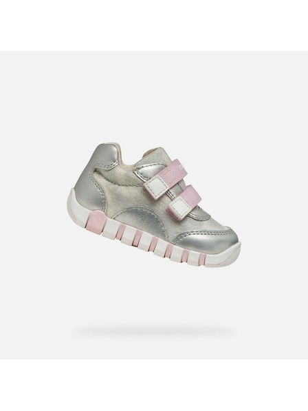 Geox Strieborné dievčenské topánky pre prvé krôčky Geox Iupidoo