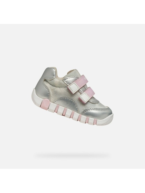 Geox Strieborné dievčenské topánky pre prvé krôčky Geox Iupidoo