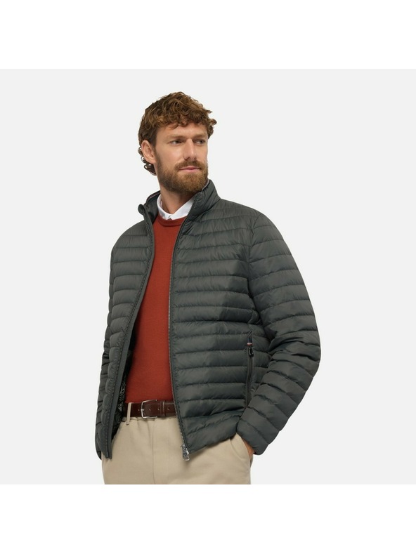 Geox Sivá pánska bunda Geox Warrens