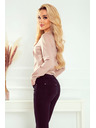 numoco Blúzka so viazaním - béžová farba